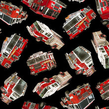 Load image into Gallery viewer, Timeless Treasures - Tossed Fire Engine - 1/2 YARD CUT
