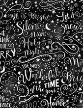Load image into Gallery viewer, Timeless Treasures - Silent Night Chalk Words - 1/2 YARD CUT
