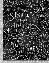 Load image into Gallery viewer, Timeless Treasures - Silent Night Chalk Words - 1/2 YARD CUT
