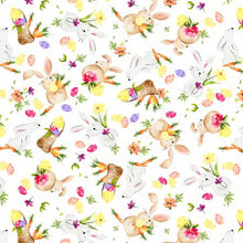 Load image into Gallery viewer, P&amp;B Textiles - Hoppy Easter - White Tossed Bunnies - 1/2 YARD CUT
