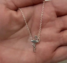 Load image into Gallery viewer, silver flamingo necklace
