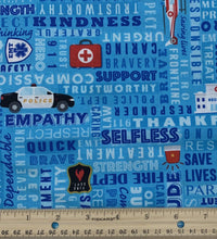 Load image into Gallery viewer, Timeless Treasures - Everyday Heroes - Blue First Responders - 1/2 YARD CUT - Dreaming of the Sea Fabrics
