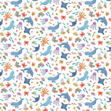 Load image into Gallery viewer, Timeless Treasures - Sea Friends - Tossed Ocean Animals - 1/2 YARD CUT
