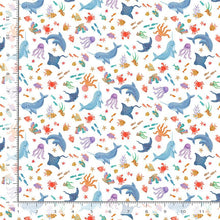 Load image into Gallery viewer, Timeless Treasures - Sea Friends - Tossed Ocean Animals - 1/2 YARD CUT
