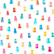 Load image into Gallery viewer, Dear Stella - White Hello Kitties - 1/2 YARD CUT - Dreaming of the Sea Fabrics
