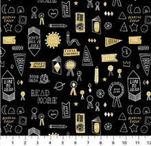 Load image into Gallery viewer, Figo - Book Club - Black - 1/2 YARD CUT
