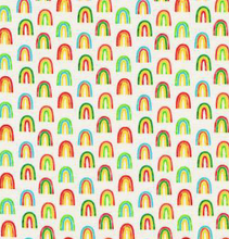 Load image into Gallery viewer, small scale chili smiles non traditional ivory cream Robert Kaufman rainobows
