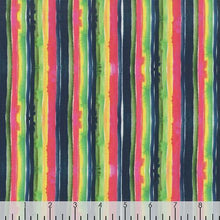 Load image into Gallery viewer, striped bleed rainbow pink blue green navy tree of life dear Stella fabric
