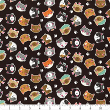 Load image into Gallery viewer, Wilmington - Purrfect Partners - Black Cat Toss - 1/2 YARD CUT
