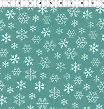 Load image into Gallery viewer, Clothworks - Emerald Snowflakes - 1/2 YARD CUT
