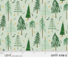 Load image into Gallery viewer, P&amp;B Textiles - Gnomes Home Tree Farm - Green Trees - 1/2 YARD CUT
