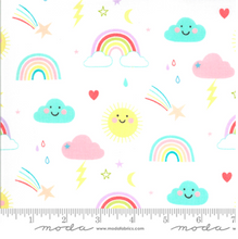 Load image into Gallery viewer, Moda Fabrics - Hello Sunshine Rainbows - White - 1/2 YARD CUT - Dreaming of the Sea Fabrics

