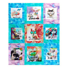 Load image into Gallery viewer, 3 Wishes - Sassier Animals - Animal Panel - Aqua 36” x 44" - Dreaming of the Sea Fabrics
