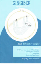 Load image into Gallery viewer, gingiber sloth embroidery kit
