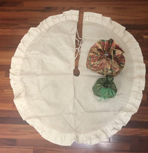 Load image into Gallery viewer, Burlap Canvas Ruffle Tree Skirt - Dreaming of the Sea Fabrics
