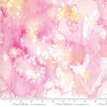 Load image into Gallery viewer, pink yellow fuchsia watercolor moody bloom paint white blender art moda fabric
