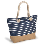 Navy Striped Beach Bag