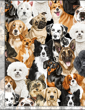 Load image into Gallery viewer, Timeless Treasures - Packed Realistic Dogs - 1/2 YARD CUT
