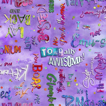 Load image into Gallery viewer, 3 Wishes - Sassier Animals - Words - 1/2 YARD CUT - Dreaming of the Sea Fabrics
