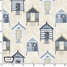 Load image into Gallery viewer, Michael Miller - Bon Voyage - Sea Huts - 1/2 YARD CUT

