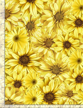 Load image into Gallery viewer, Timeless Treasures - Queen Bee - Packed Sunflowers - 1/2 YARD CUT

