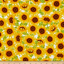 Load image into Gallery viewer, End of Bolt - Sunny Sunflowers White - 26"
