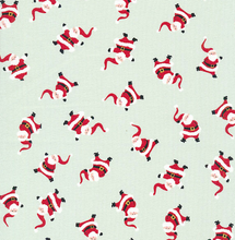 Load image into Gallery viewer, Riley Blake - Santa Claus Lane - Mint Santas - 1/2 YARD CUT
