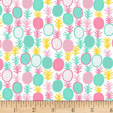 Load image into Gallery viewer, Dear Stella - Pineapple Express - White - 1/2 YARD CUT - Dreaming of the Sea Fabrics
